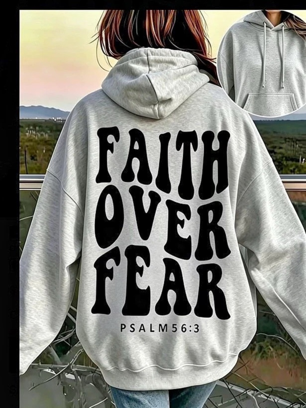 FAITH OVER FEAR kangaroo hoodie